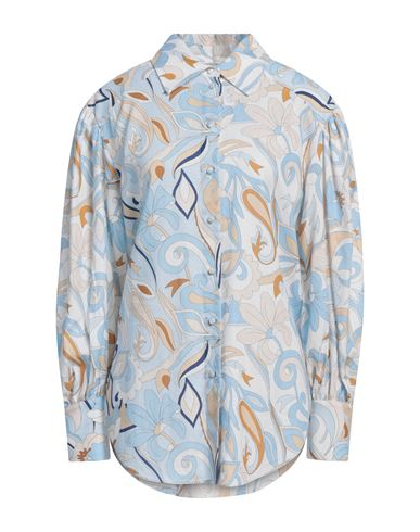Herzensangelegenheit Woman Shirt Sky Blue Size 8 Linen, Viscose In Blue