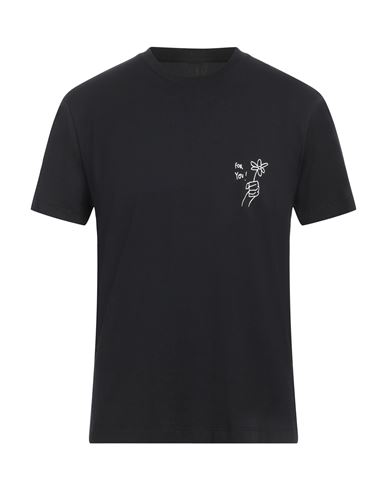 Neil Barrett Cotton For You Crew-neck T-hirt With Contrast Print In Black