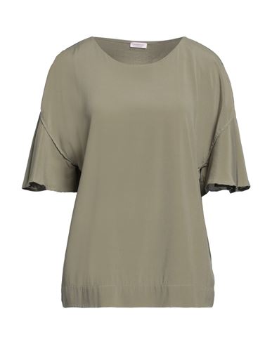 Rossopuro Woman T-shirt Sage Green Size Xl Cotton, Silk, Elastane In Sage Green