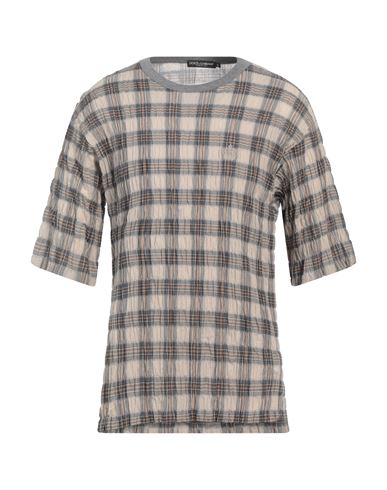 Dolce & Gabbana Man T-shirt Beige Size 44 Cotton In Beige