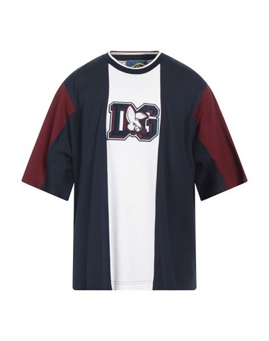 Dolce & Gabbana Man T-shirt Navy Size Xl Cotton, Polyester, Viscose, Elastane In Navy