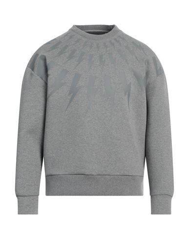 Neil Barrett Man Sweatshirt Grey Size Xl Cotton, Polyester, Elastane In Grey