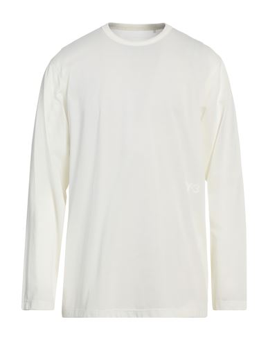 Y-3 Graphic Print Crew Neck Long Sleeve T-shirt In White