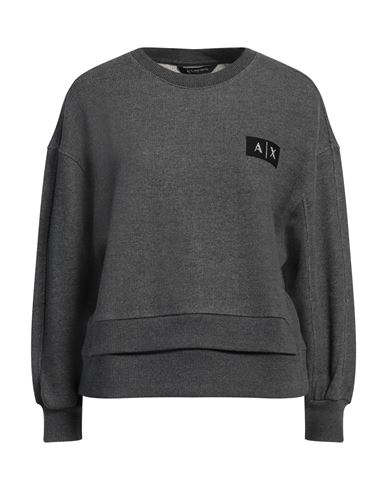 Armani Exchange Woman Sweatshirt Lead Size M Cotton, Polyester In Grey