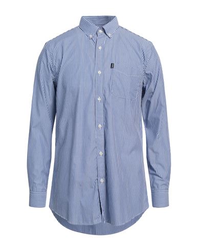 Shop Barbour Man Shirt Azure Size M Cotton In Blue