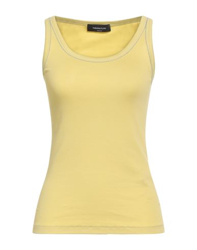 Fabiana Filippi Woman Tank Top Lime Green Size 12 Cotton, Elastane
