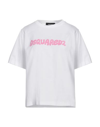 Dsquared2 Woman T-shirt White Size L Cotton In White