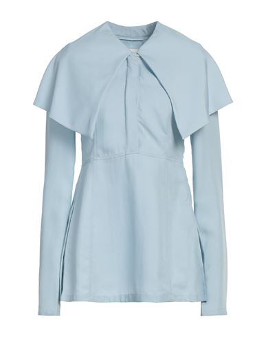 Jil Sander Woman Top Sky Blue Size 2 Viscose, Silk In Blue