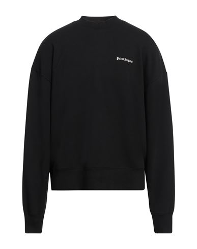 Palm Angels Cotton Oversize Crew Neck Sweatshirt In Black