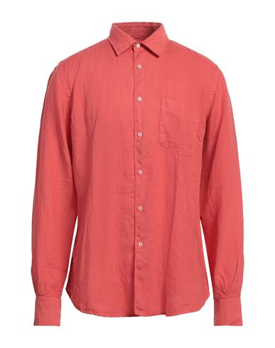 ASPESI ASPESI MAN SHIRT CORAL SIZE 16 ½ LINEN 