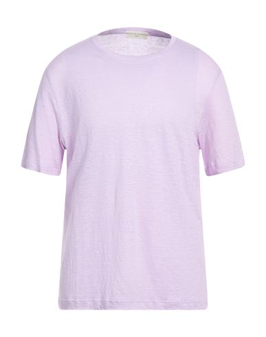 Filippo De Laurentiis Man T-shirt Lilac Size 48 Linen, Elastane In Purple