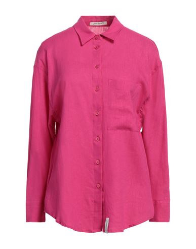 Hinnominate Woman Shirt Fuchsia Size Xs Linen, Viscose In Pink