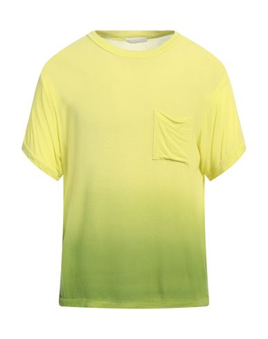 Daniele Fiesoli Man T-shirt Yellow Size L Viscose, Nylon, Cashmere, Elastane In Yellow