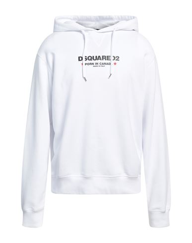 Dsquared2 White Graphic Printed Hoodie In White