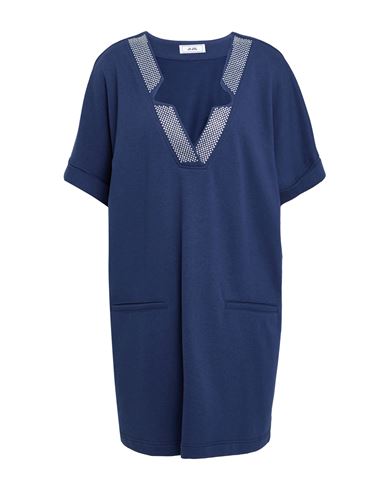 JIJIL JIJIL WOMAN MINI DRESS NAVY SIZE 10 COTTON, POLYESTER 