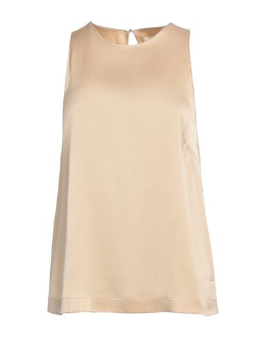Ottod'ame Woman Top Beige Size 10 Viscose In Beige
