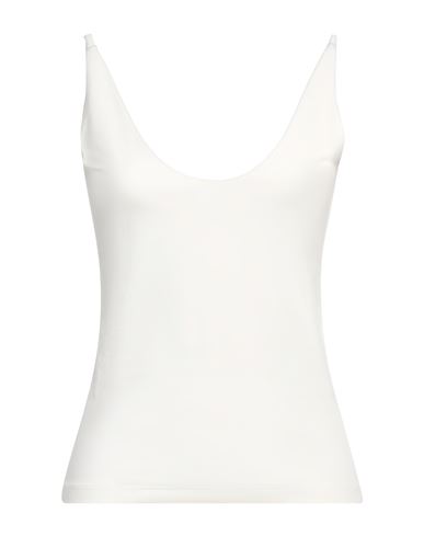 Thom Krom Woman Tank Top Off White Size L Cotton, Modal, Elastane In Off White