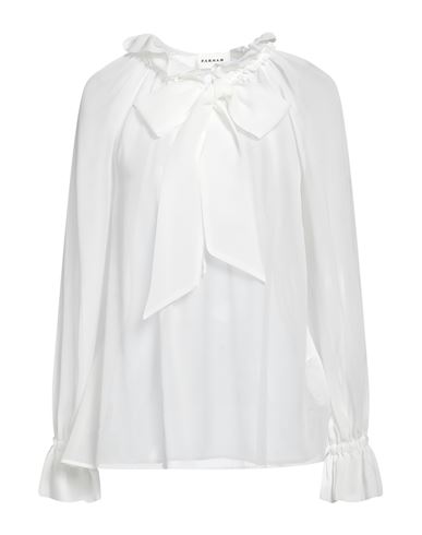 P.a.r.o.s.h Ruffled Neck-tie Blouse In White