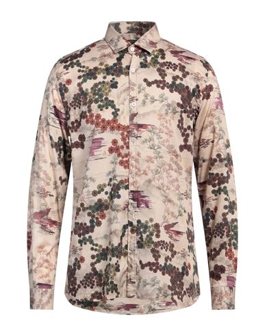 MESSAGERIE MESSAGERIE PATRIZIO PISCAGLIA MAN SHIRT BEIGE SIZE 17 COTTON 