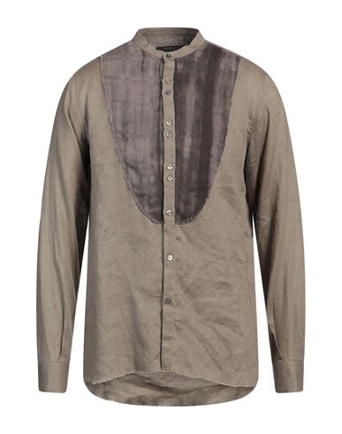 MESSAGERIE MESSAGERIE PATRIZIO PISCAGLIA MAN SHIRT KHAKI SIZE 16 ½ LINEN 