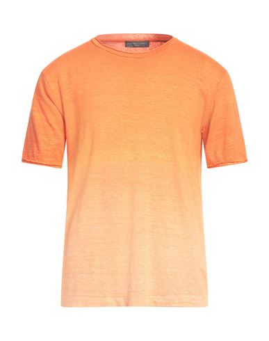 Daniele Fiesoli Man T-shirt Orange Size L Linen, Elastane In Orange