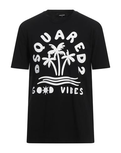 Dsquared2 Man T-shirt Black Size L Cotton In Black