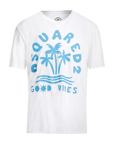 Shop Dsquared2 Man T-shirt White Size L Cotton