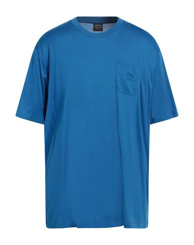 Paul & Shark Man T-shirt Bright Blue Size Xxl Cotton In Blue