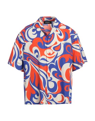 Dsquared2 Man Shirt Bright Blue Size 42 Cotton In Blue