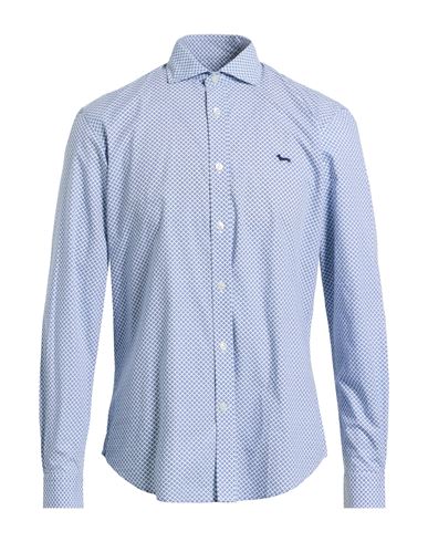 Harmont & Blaine Man Shirt Navy Size M Cotton In Blue
