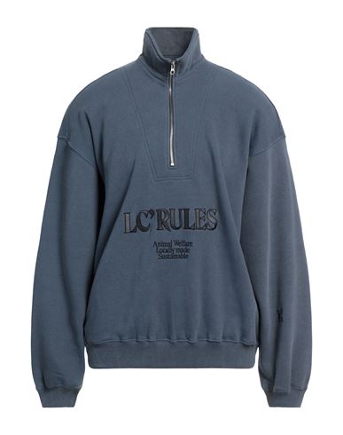 Low Classic Man Sweatshirt Slate Blue Size M/l Cotton, Polyester, Polyurethane In Blue