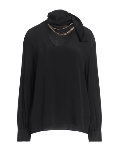 Simona Corsellini Woman Top Black Size 6 Acetate, Silk In Black