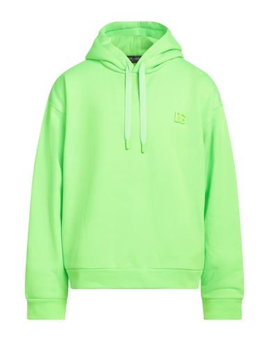 Dolce & Gabbana Man Sweatshirt Lime Green Size 44 Polyester, Brass In Green