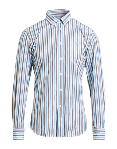 Harmont & Blaine Man Shirt Sky Blue Size L Cotton In Blue