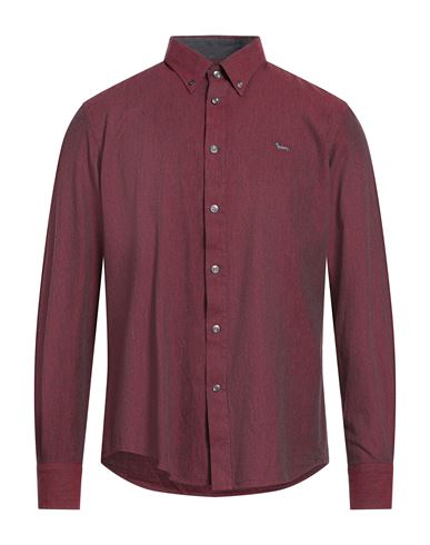Harmont & Blaine Man Shirt Burgundy Size L Cotton In Red