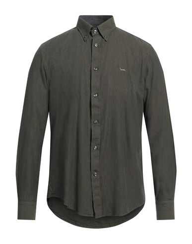 Harmont & Blaine Man Shirt Military Green Size L Cotton In Green