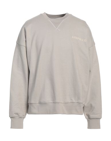 A Paper Kid Brushed Cotton Crew-neck Sweatshirt With Maxi Back Print In Grey
