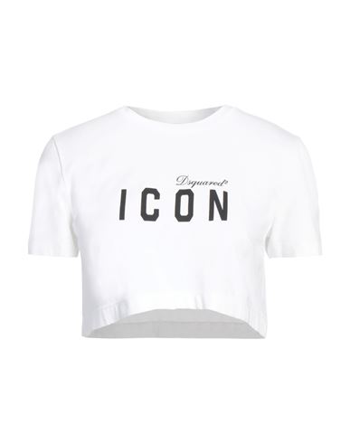 Dsquared2 Icon-print Cropped Cotton T-shirt In White