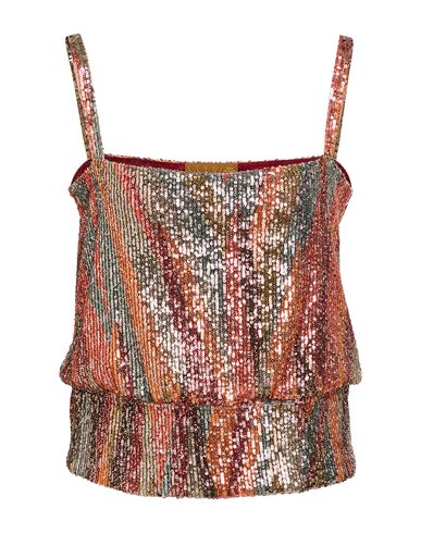 SIYU SIYU WOMAN TOP RUST SIZE 8 POLYAMIDE, ELASTANE 