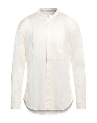 Shop Paolo Pecora Man Shirt Off White Size 17 Cotton