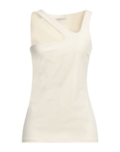 PATRIZIA PEPE PATRIZIA PEPE WOMAN TOP CREAM SIZE 3 POLYAMIDE, ELASTANE 