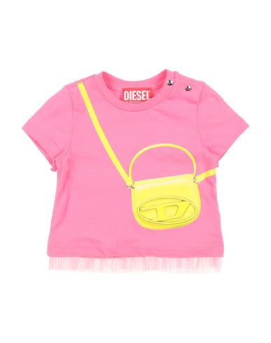 Diesel Newborn Girl T-shirt Fuchsia Size 3 Cotton, Polyester In Pink