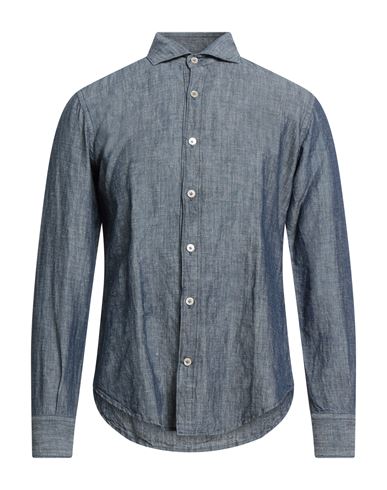 Eleventy Platinum Man Shirt Blue Size 15 ½ Lyocell, Linen In Blue