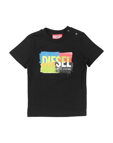 Diesel Newborn T-shirt Black Size 3 Cotton In Black