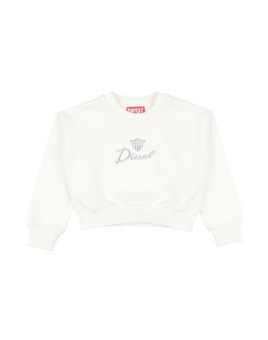 Diesel Toddler Girl Sweatshirt Ivory Size 4 Cotton, Elastane In White