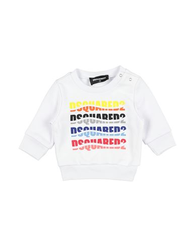 Dsquared2 D2s781b Sweat-shirt Dsquared Multicolor Wave-effect Branded Crew-neck Sweatshirt In White