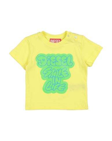 Diesel Newborn Boy T-shirt Yellow Size 3 Cotton In Yellow