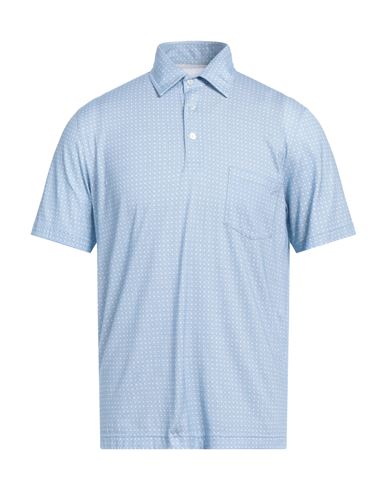 Fedeli Man Polo Shirt Light Blue Size 40 Cotton In Blue