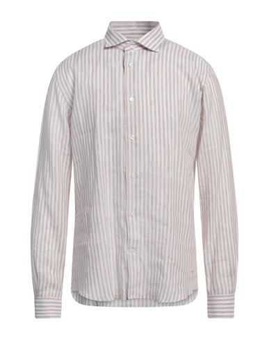 Mastricamiciai Man Shirt Khaki Size 17 Linen In Beige