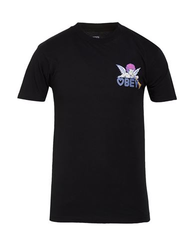 Obey Man T-shirt Black Size S Cotton